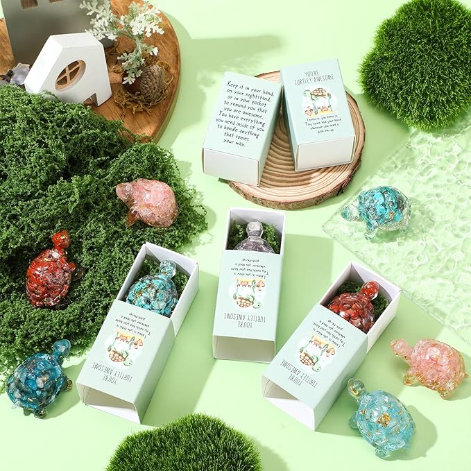 DoubleFill 24 Set Office Positive Gifts for Coworkers Employee Appreciation Gifts Bulk Emotional Pocket Hug Support Appreciation Gift for Staff Teacher Team (Natural Crystal)