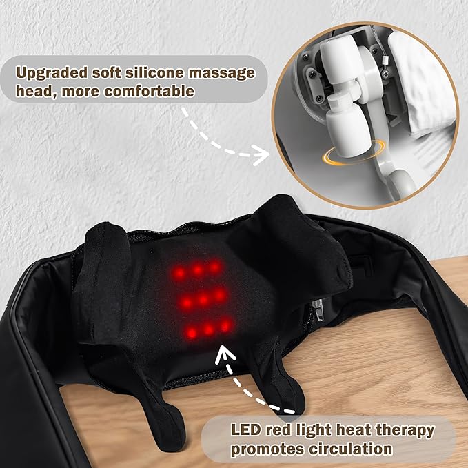 Joyset Neck Massager with Heat, Cordless Shiatsu Neck Massager for Pain Relief Deep Tissue, 6D Kneading Shiatsu Shoulder Massager for Mother's Day, Dad Mom and Friend