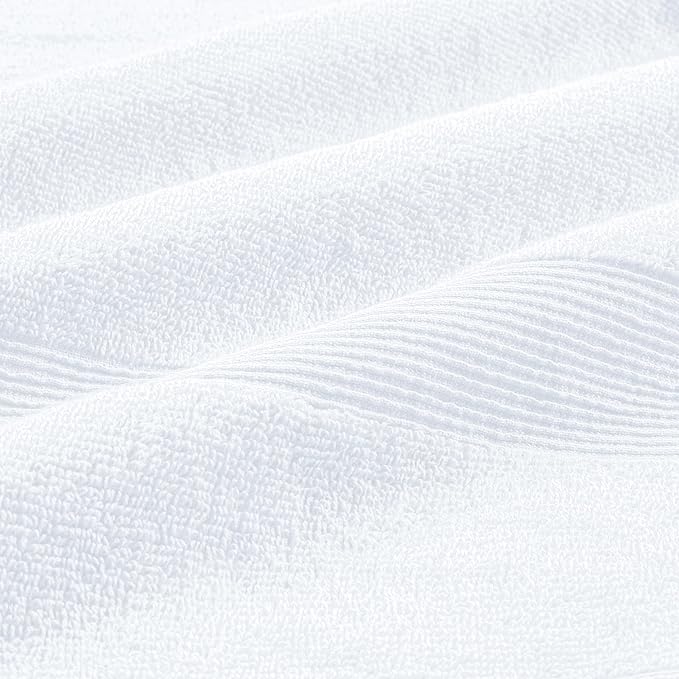 Belizzi Home 4 Pack Bath Towel Set 27x54, 100% Ring Spun Cotton, Ultra Soft Highly Absorbent Machine Washable Hotel Spa Quality Bath Towels for Bathroom, 4 Bath Towels - White