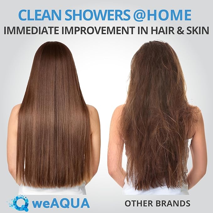 weAQUA Heavy Duty NO BS Shower Filter – 99% Removal for Hard Water, Chlorine, Fluoride, Heavy Metals, Micro-life, Organics and More (Matte Black)