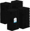 Avalon Towels Cotton Washcloths – (Pack of 48) Size 12x12 Inches, 100% Ring Spun Cotton, Soft & Absorbent Face Towels, Gym Towels, Hotel and Spa Quality, Reusable Fingertip Towels (Black)