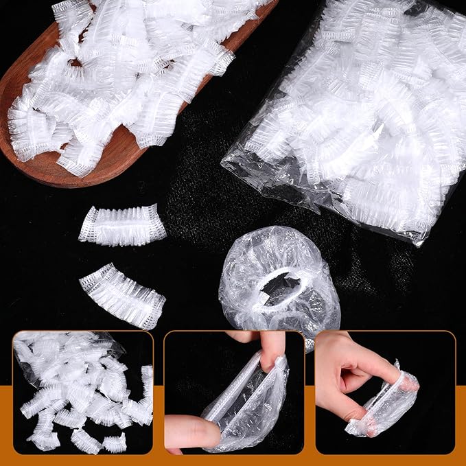 200 Pack Disposable Ear Covers for Shower, Ear Covers for Hair Dye, Waterproof, Lightweight, Comfortable to Wear, Suit for Showering Bathing Swimming at Home, Spa, Travel, Hotel