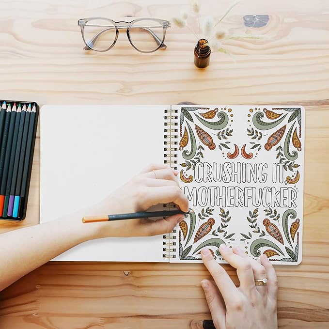 Beautiful Coloring Book Set of 2 for Adult Relaxation - Funny Coloring Books with Floral Designs for a lot of Laughs - The Perfect Stress-Relieving Gift for Women