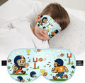 Kids Sleep Mask – 100% Mulberry Silk Eye Mask with Adjustable Strap, Soft Light Blocking Sleeping Mask for Children, Cute Printed Eye Cover for Boys Girls Ages 5-15 (Football Style)
