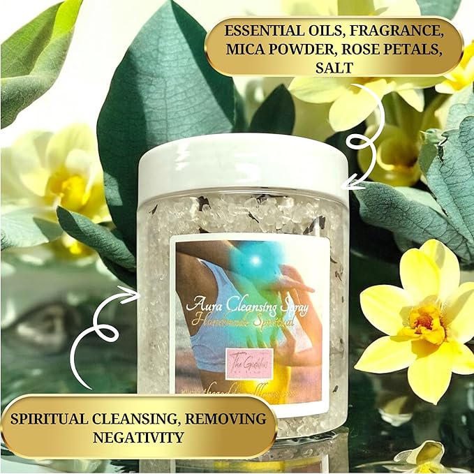 Aura Cleansing Bath Salts – Dead Sea Salt Bath Soak for Spiritual Cleansing, Energy Balance & Ritual Use 12oz