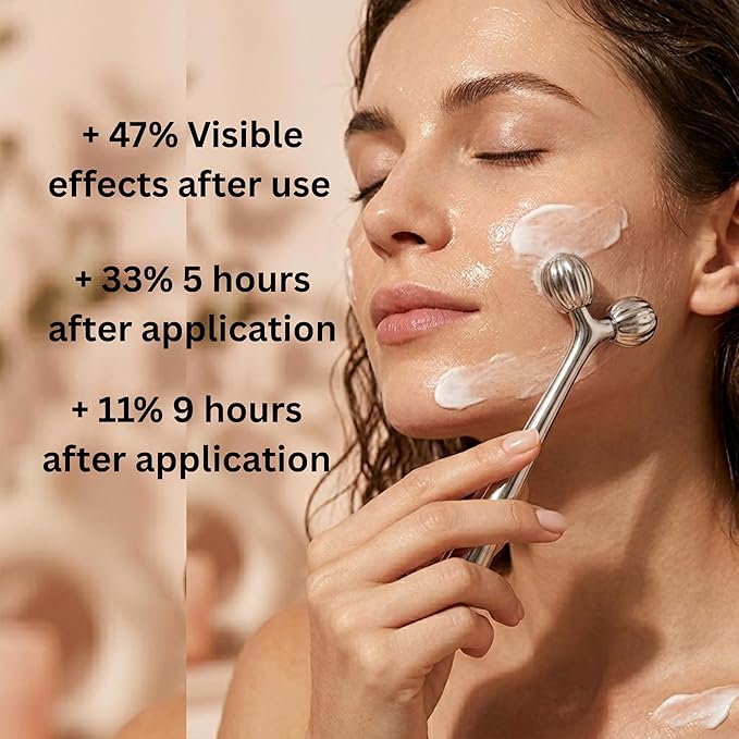 Stainless Steel 3D Face Roller Metal Facial Massager Face Sculpting Gua Sha Facial Tools for Eye Skin Care Reducing Puffiness Double Chin Reducer Facial Roller and Guasha Tool for Face Anti-Wrinkle