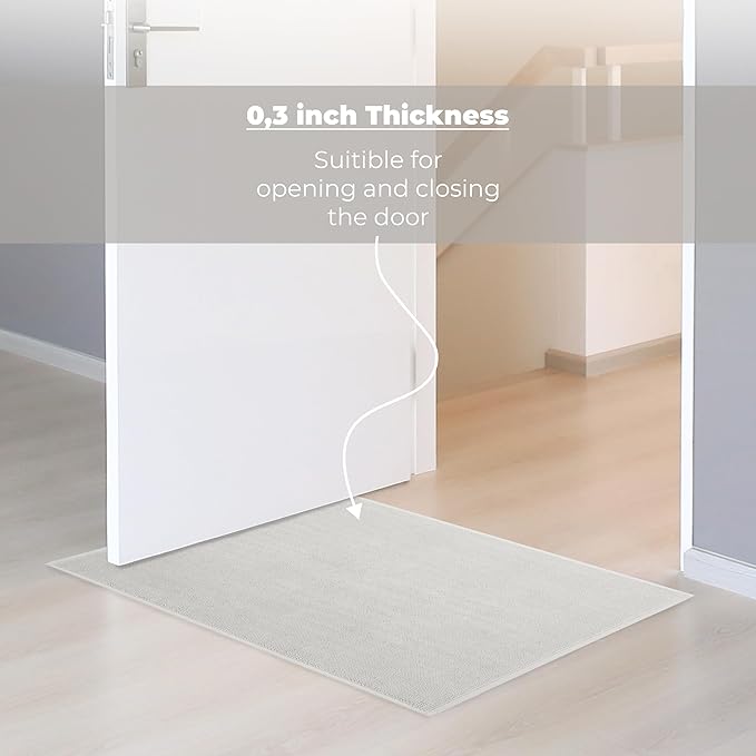 Cotton Paradise 100% Cotton Non Slip Bath Mats for Bathroom, 20x34 inch Soft Absorbent Quick Dry Machine Washable Floor Bath Mat, Silver Grey Bath Rug