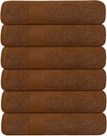 KAHAF COLLECTION 6 Pack Bath Towels Set (27 x 54 Inches) 100% Ring Spun Cotton, Lightweight, Quick Dry, Highly Absorbent Towels (Brown, (27x54) Inches)