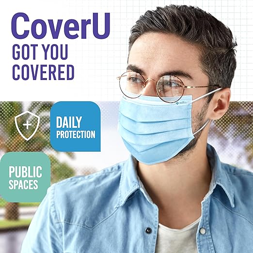 Medtecs Face Mask Disposable – Available in 50 & 2,000 pcs – ASTM Level 1, 3-Ply Breathable, Soft Fit – Adult Size – Ideal for Commuting & Daily Wear