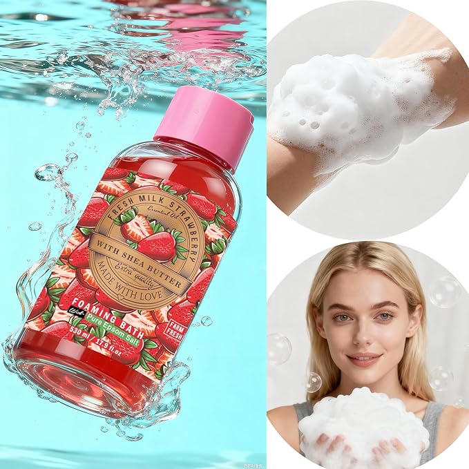 Bubble Bath Gifts for Women Mothers Day Gifts for Mom - 5 Pack Assorted Fruity & Floral Scented Foaming Bath (530ml Each) with Gift Card & Box for Birthday, Valentines Day Gifts Spa Present for Her