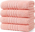 Aibaser Towels - Premium 100% Cotton Bath Towels Set (27 x 54 inches), Lightweight and High Absorbency Quick Drying (Pink)