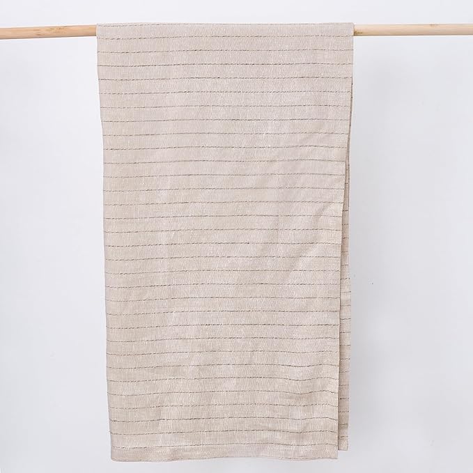 Linen Striped Bath Towel 30x53 with Hanging Loop- Highly Absorbent, Lightweight & Quick-Dry - Thin Soft Towel for Swim, Travel, Gym, Hotel & Spa