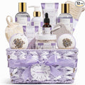 Mothers Day Birthday Gifts for Women, Lavender Relaxing Spa Gift Baskets for Women Self Care Package Bath Gift Set, Home Bath and Body Kit Pamper Gifts for Womens Her Mom Friends Wife Girlfriend Wife
