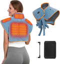 Vofuoti Heating Pad for Neck and Shoulders,12V Portable Cordless Heating Pads with 15000mAh Battery and Massager, Weighted Electric Heated Neck Shoulder Wrap 3 Heat Settings, Gifts for Women Men