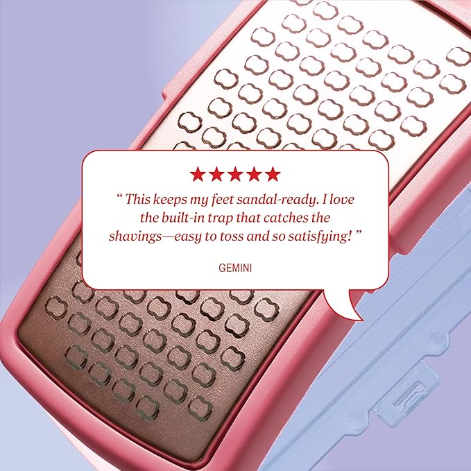 Onyx Professional Foot Rasp, No Mess Callus Remover for Feet, Includes Debris Catcher - Stainless Steel Foot Scrubber Dead Skin Remover, Lightweight Callus Shaver for Feet, Foot File, Pedicure