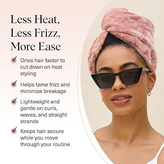 Kitsch Plush Microfiber Hair Towel Wrap for Women – Ultra Absorbent Microfiber Bath Towels for Wet, Curly, Long or Short Hair – Anti-Frizz Hair Wrap, Great Hair Care Gifts for Women