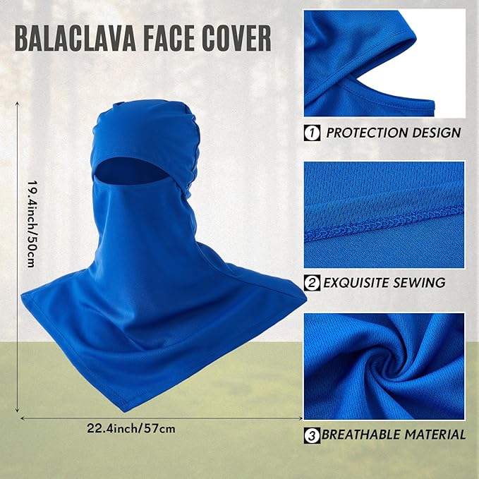 SATINIOR 3 Piece Balaclava Face Cover Sun Protection Neck Cover Summer Balaclava Motorcycle Face Mask for Men Women