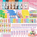 224PCS Spa Party Supplies for Girls, Spa Party Favors Include Face Masks,Hand Cream,Lip Mask,Foot Bath Bombs,Face Cream,Spa Birthday Sleepover Party Supplies Facial Skin Care Set