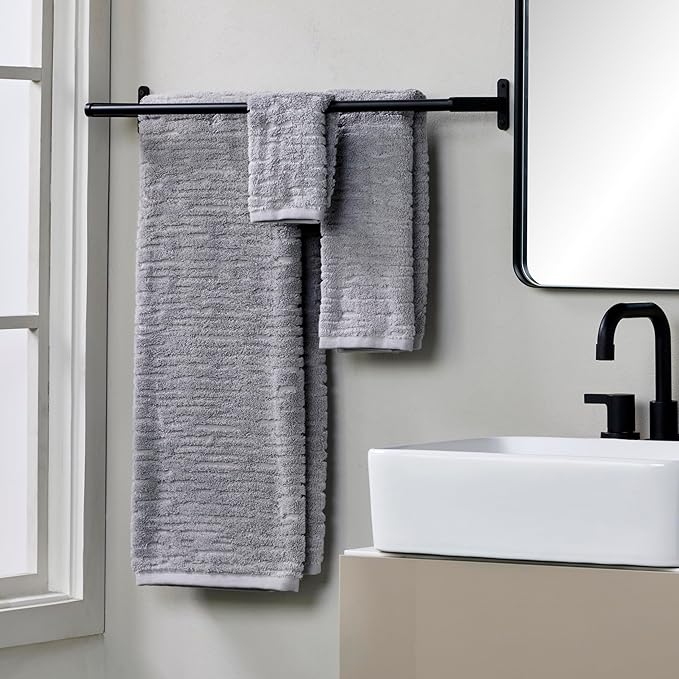 SKL Home CloudSoft Cotton Luxury Bath Towel for Bath & Gift, Gray