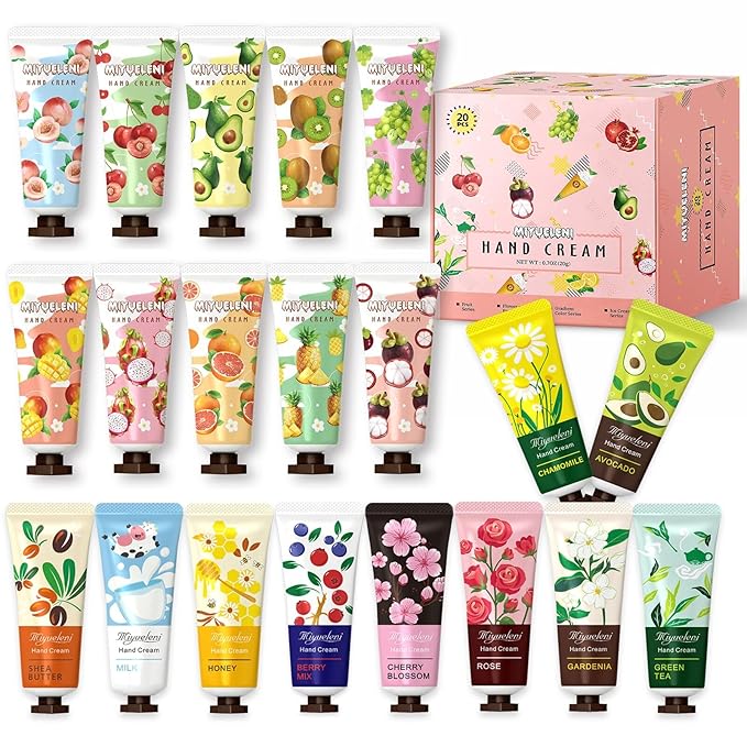 20 Pack Hand Cream Gift Set,Mothers Day Gifts,Moisturizing Hand Lotion for Dry Hands,Birthday Gifts for Women& Teen Girls,Teacher Appreciation Gifts,Nurses Week Gifts,Travel Size Bulk