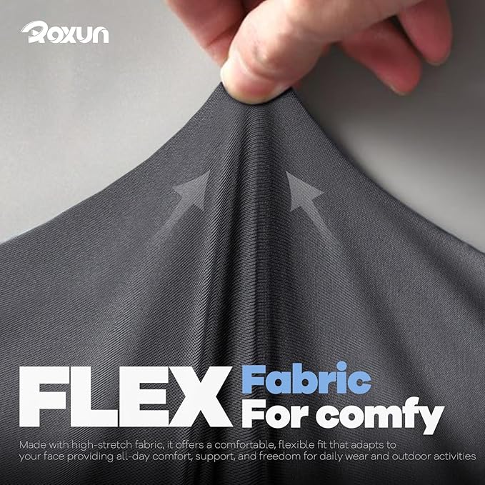 ROXUN 4 Pack Neck Gaiter, Cooling Breathable Face Mask UV Protection Scarf Hiking Bandana for Men/Women