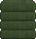 Belizzi Home 4 Pack Bath Towel Set 27x54, 100% Ring Spun Cotton, Ultra Soft Highly Absorbent Machine Washable Hotel Spa Quality Bath Towels for Bathroom, 4 Bath Towels - Olive Green