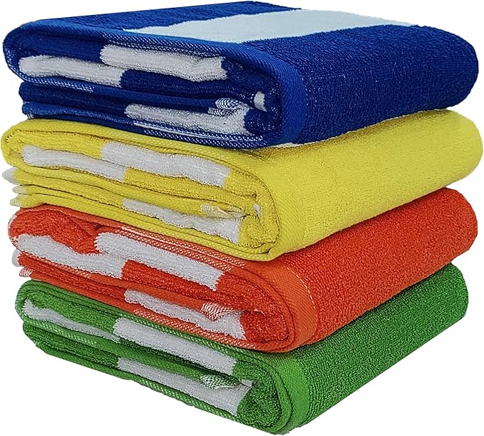 BolBom*S 100% Cotton Luxury Bath Towel Set - Soft & Absorbent Quick-Dry Towels for Bathroom, Spa, Beach or Gym - 30"x60" Large Size - Pack of 4 - Plush & Durable Towels - Machine Washable