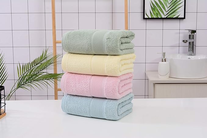 Aibaser Viscose from Bamboo and Cotton Bath Towels Set of 6-27x54 Inch Ultra Soft, Highly Absorbent Large Shower Towels for Bathroom, Spa & Gym