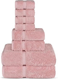 Chakir Turkish Linens | Hotel & Spa Quality 100% Cotton Premium Turkish Towels | Soft & Absorbent (8-Piece Towel Sets, Pink)