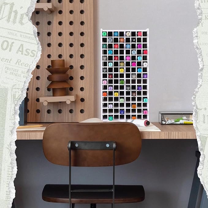 Sunnychicc 2 Pack Marker Storage Organizer, 240 Slots Total Art Supply Holder for Desk, Marker Rack with Removable Dividers for Colored Pencils & Paint Brushes (13 x 6.6 x 5.3 Inch)