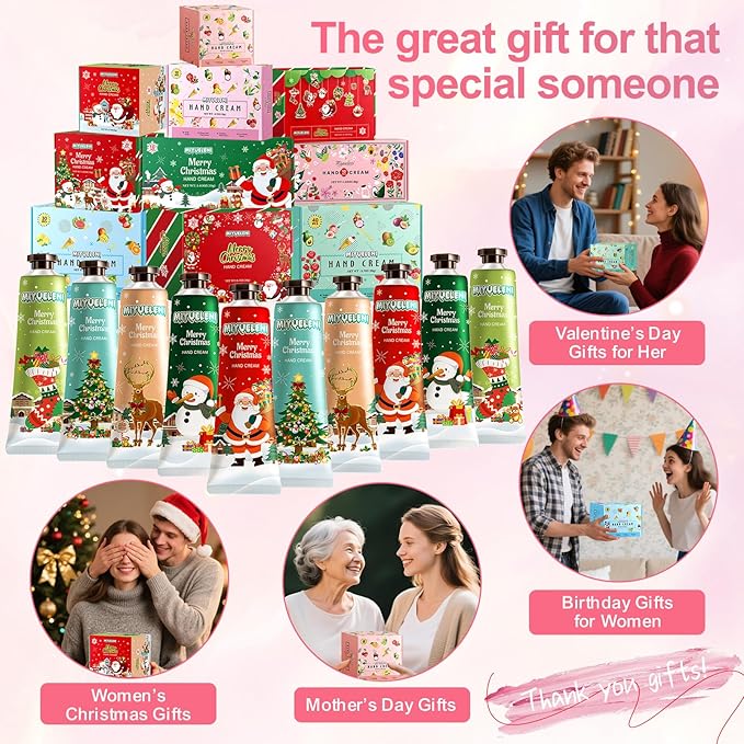10 Pack Christmas Hand Lotion Gifts Set,Easter Basket Stuffers,Moisturizing Hand Cream for Women, Mini Travel Size Holiday Gifts, Mothers Day Gifts, Bulk Gifts Appreciation 30ml