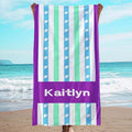 JML Custom Beach Towel with Name, Personalized Microfiber Beach Towel with Name, Large, Soft, Quick Dry & Absorbent for Swim, Pool,Adult,Summer Holiday,Vacation,Travel,Gift for Anniversary, Birthday