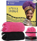 African Net Sponge Authentic - 2 Pieces Exfoliating Body Scrubber Bath Sponge - Back Scrubber Washcloth for Shower - Real African Scrub Exfoliator Body Care Bathing Accessories for Women