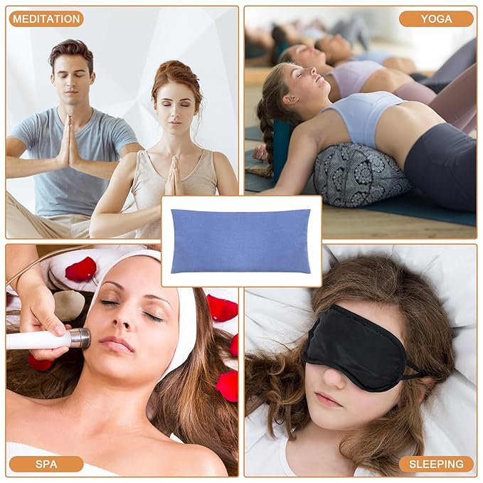SmoothNovelty 6 Pack Washable Cotton Eye Pillow Case Removable Unscented Zippered Eye Pillow Cover 9.06 x 4.53 Inches for Yoga Relaxation Sleeping Meditation Spa Migraine Relief Massage Accessories