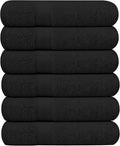 KAHAF COLLECTION 6 Pack Bath Towels Set (27 x 54 Inches) 100% Ring Spun Cotton, Lightweight, Quick Dry, Highly Absorbent Towels (Black, (27x54) Inches)