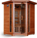 Blue Wave Hudson Bay 3-Person Cedar Corner Infrared Sauna with 7 Carbon Heaters