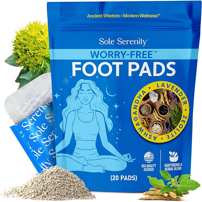 Sole Serenity 4 Pack Foot Pads Essentials Bundle - Zeolite, Good Night, Worry-Free and NeuroEase Foot Pads for Relaxation & Self Care (4 Unique Blends)