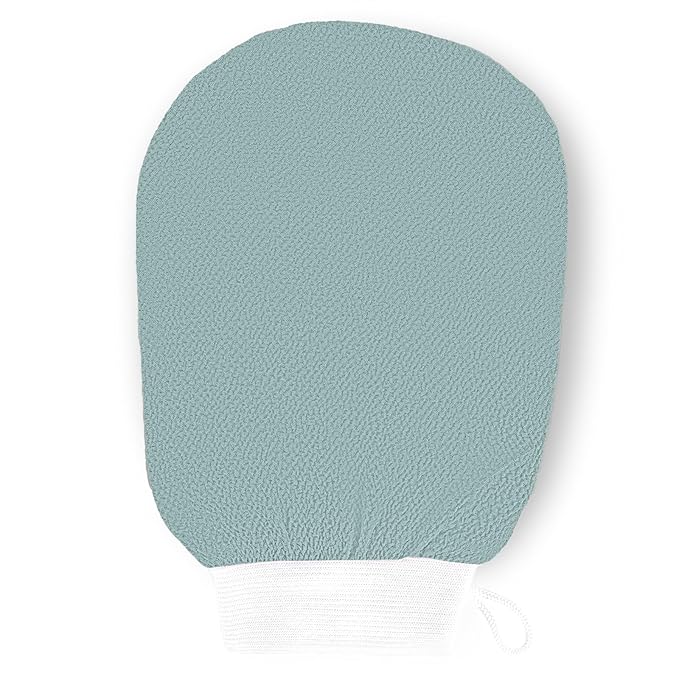 Ultra Thin Exfoliating Glove(1pc), Tanning mitt, Dead Skin Remover for Body, Body Exfoliator for Self-Tan Removal & Keratosis Pilaris（Blue）