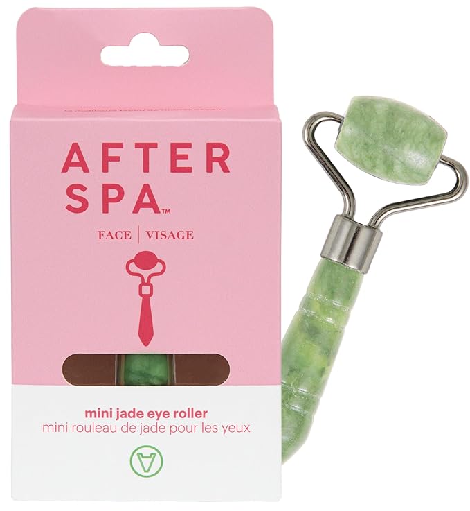 Mini Jade Eye Roller by Afterspa, Preppy Skincare, Gua Sha Facial Tools, Spa Self Care Gifts for Women, Facial Skin Care Products, Vegan and Cruelty Free