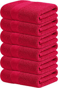 Infinitee Xclusives Burgundy Hand Towels for Bathroom - Set of 6 (16x28 inches) 600 GSM, 100% Cotton Ultra Soft, Quick Drying, Hotel Quality Hand Towel Set (Burgundy)