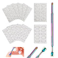Dual Ended Cuticle Remover,Pre-Treatment Cuticle Pusher with 100#/240# Grit Sandpaper Sheets Pre-Treatment Cuticle Nail Tool for Salon & Home Use