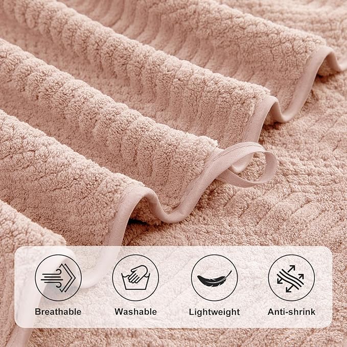 Ycosy 4 Pack Extra Large Microfiber Bath Towels Set,35x70 inches,600GSM,Less Lint Highly Absorbent Super Soft & Quick Dry,Oversized Bath Towels,Perfect for Bathroom Gym Pool,Orange