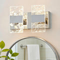 Modern LED Bathroom Light Fixtures Dimmable 2-Light Chrome Vanity Light, 5CCT Adjustable Lighting Fixture Vanity Lights Over Mirror, Smoked Acrylic LED Vanity Lights for Bathroom