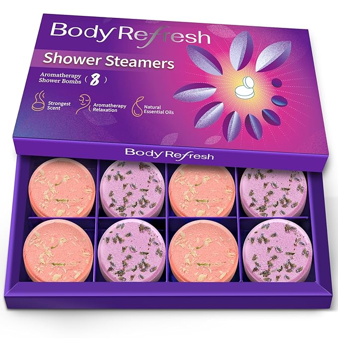 Shower Steamers Aromatherapy - 8 Pack Shower Bombs with Essential Oils, Mothers Day Gifts for Mom Wife, Birthday Gifts for Women Self Care Relaxation Home SPA Stress Relief Teacher Appreciation Gifts