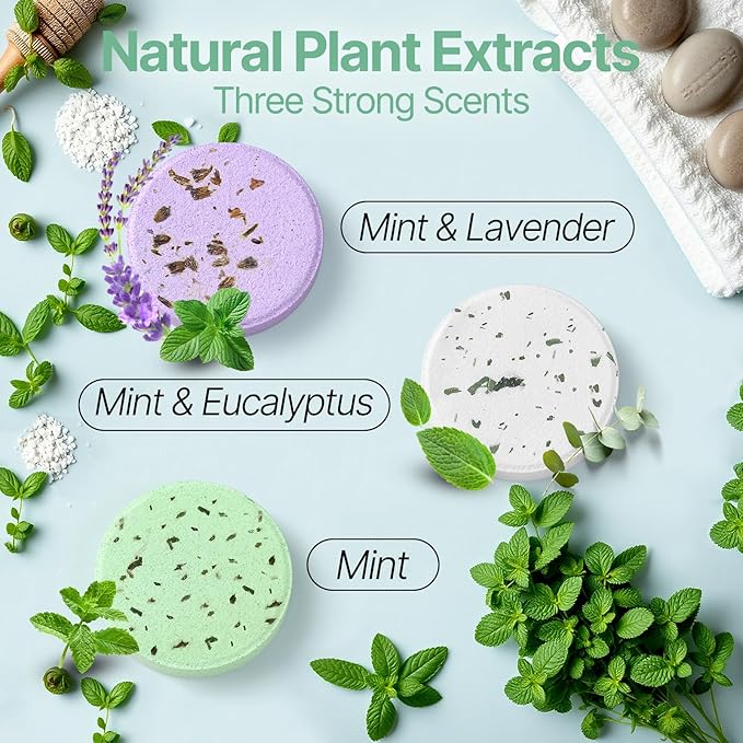 Shower Steamers Aromatherapy 18 Pack Mothers Day Gifts for Wife Women Her Him Romance Birthday Spa Basket Natural Essential Oils Stress Relief Mint Lavender Relaxation for Mom Men Teens Adults Travel