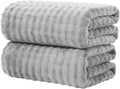KBY Bath Towels Set of 2, Extra Large Bath Sheets 40X80 Inches,Quick Dry, Ultra Soft，Durable & Super Absorbent Oversized Bathroom Towel Sets for Adults, Gym, Spa, Pool & Hotel（ Gray）
