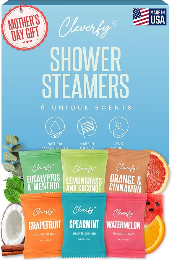 Cleverfy Shower Steamers Aromatherapy - Mothers Day Gifts for Mom, Wife from Husband, Grandma, Daughter and Sister - Birthday Gifts for Women, Mom, Teens, Girlfriend and Her - 6 Tablets