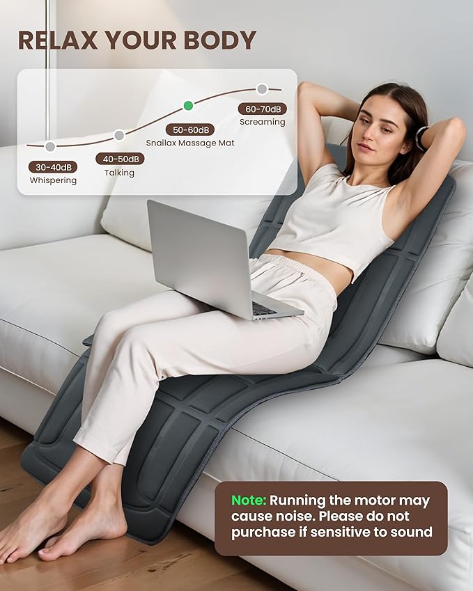 Heycool Full Body Massage Mat with Heat, Vibration Back Massage Pad for Chair, Bed, Sofa, Back Massager, Massage Chair Pad, 10 Vibration Motors& 2 Heating Levels