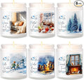 Winter Candle Set | 6 Pack Christmas Scented Candles for Home - Holiday Soy Candle Gift Set for Women Men, Aromatherapy Candles Scents of Hello Winter/Forest/Cider/Warm/Fireside/Bonfire