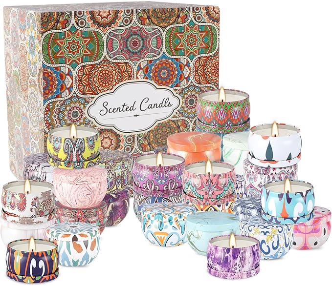 36 Pack Scented Candles Set for Home, Relaxing Stress Relief, Aromatherapy - Natural Soy Wax and Fragrance - Gifts for Women, Mom, Best Friend, Wife, Birthday